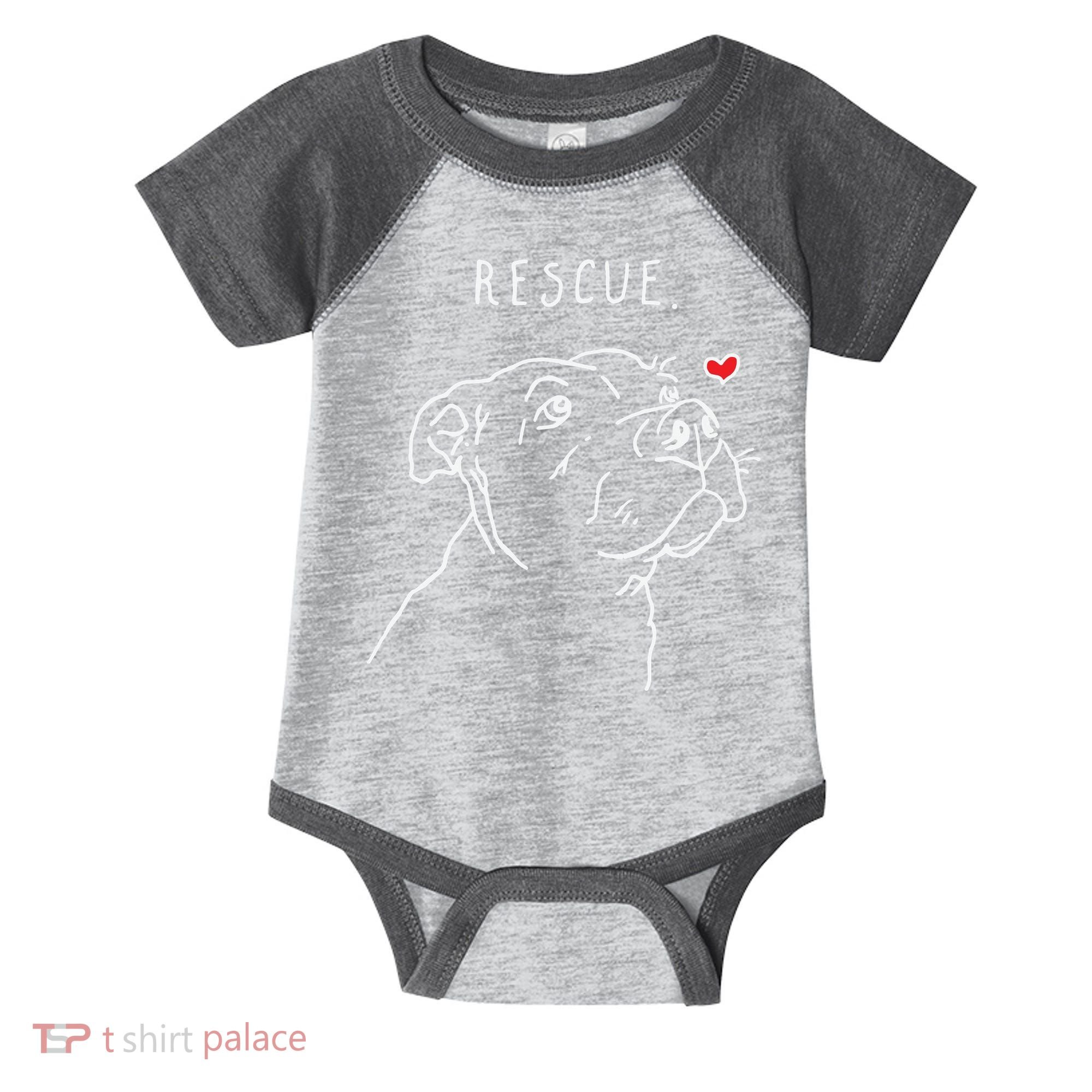 Rescue Dog Pitbull Drawing Rescue Mom Infant Baby Jersey Bodysuit