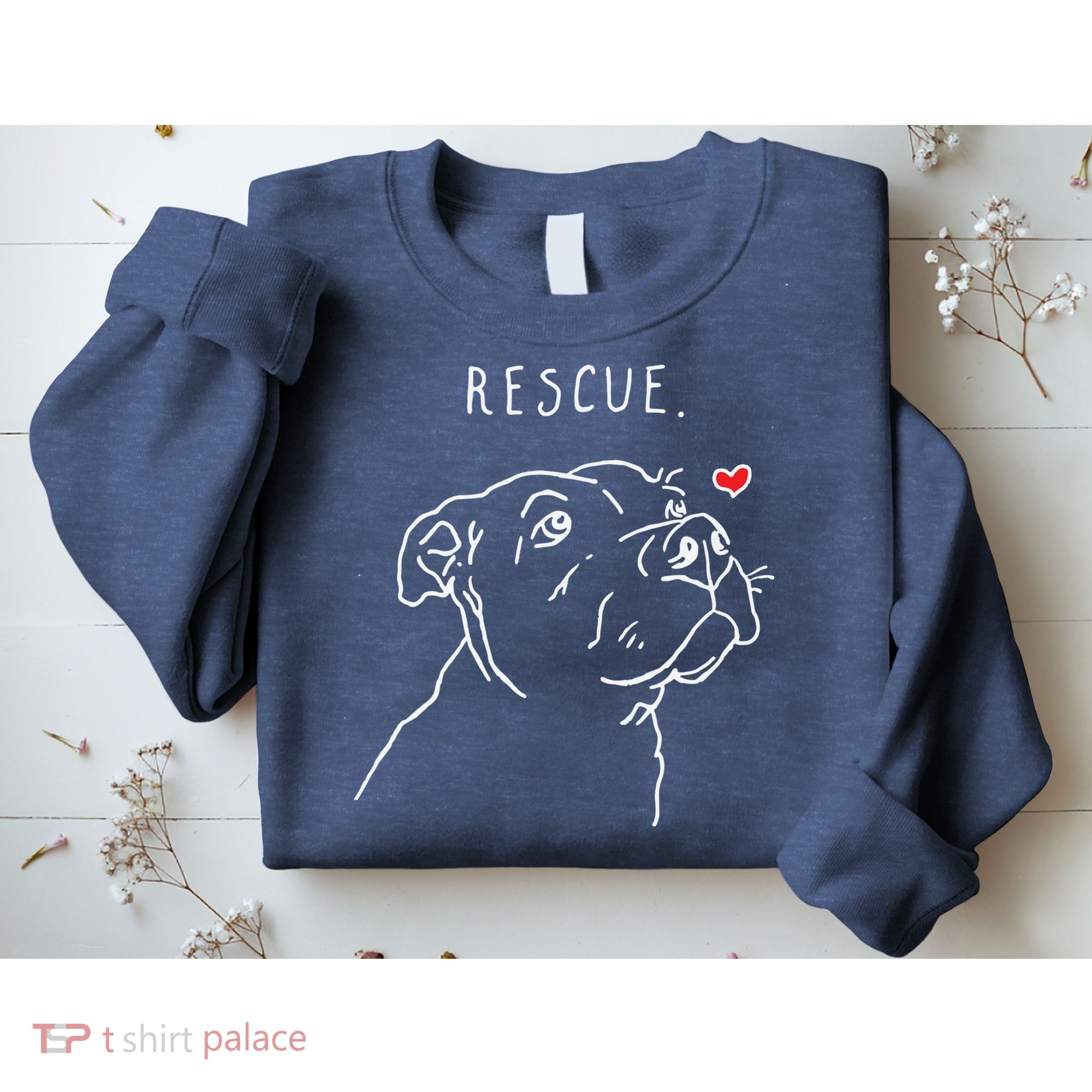 Rescue Dog Pitbull Drawing Rescue Mom Sweatshirt