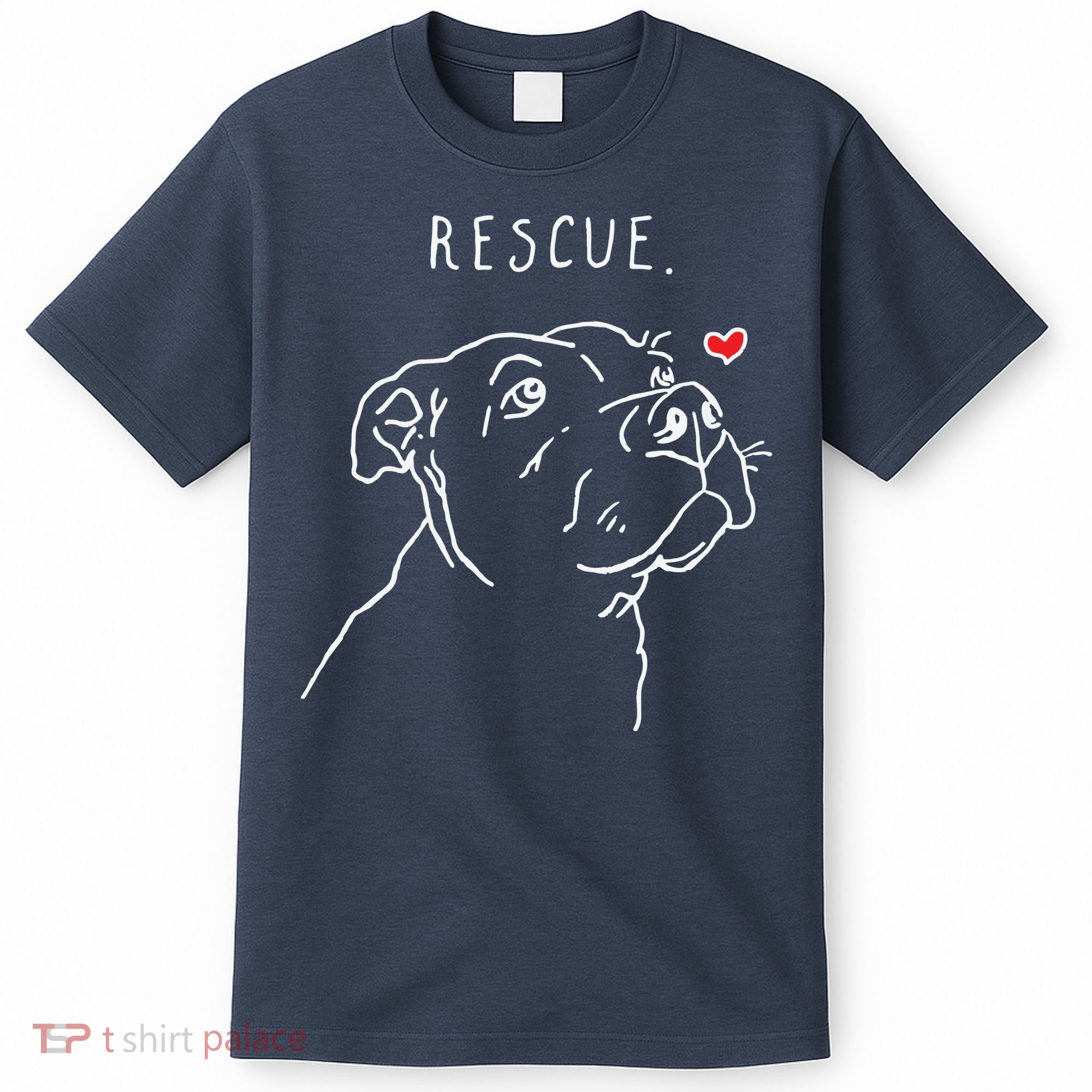 Rescue Dog Pitbull Drawing Rescue Mom T-Shirt