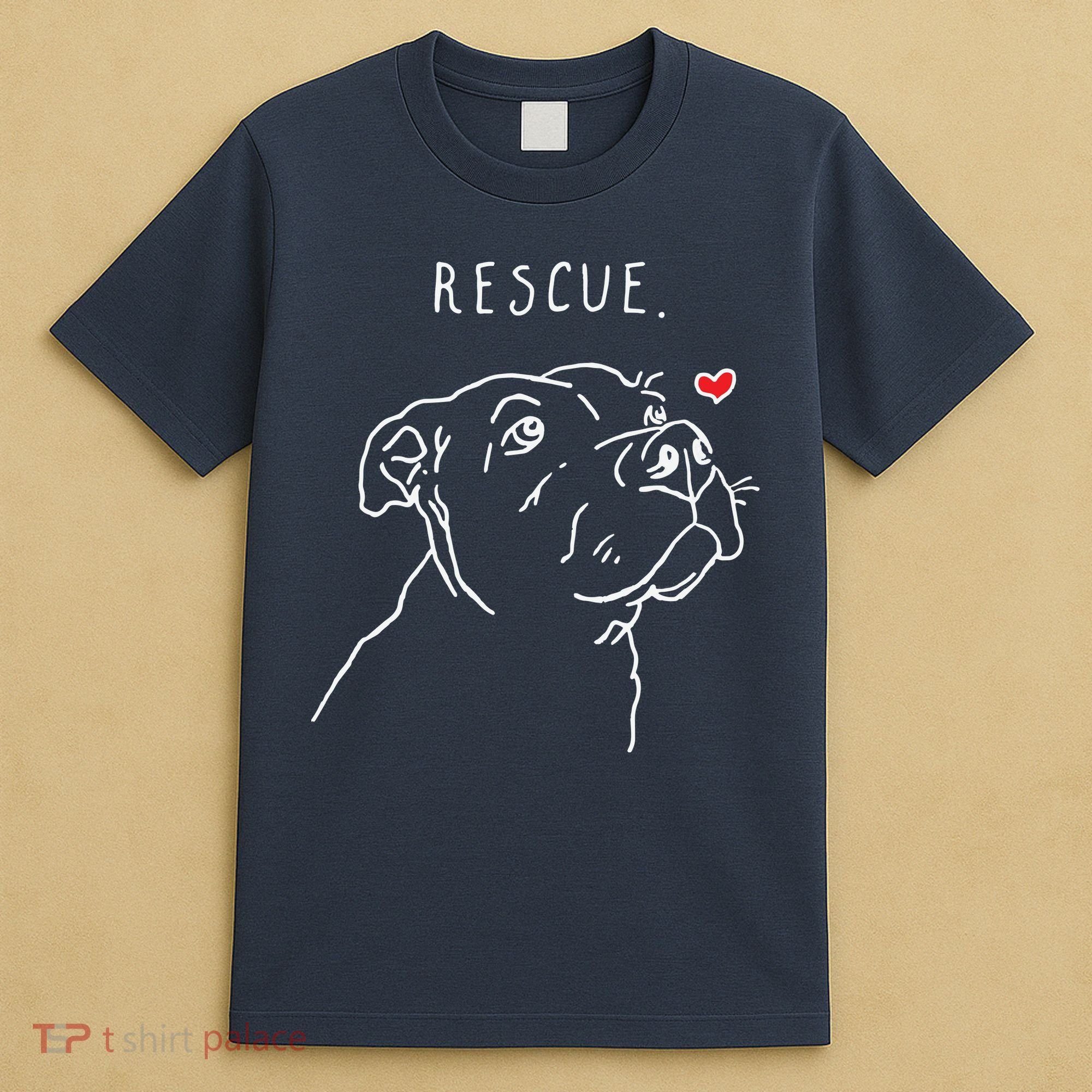 Rescue Dog Pitbull Drawing Rescue Mom T-Shirt