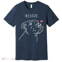 Rescue Dog Pitbull Drawing Rescue Mom Premium T-Shirt thumb 0