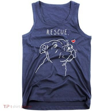 Rescue Dog Pitbull Drawing Rescue Mom Tank Top