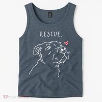 Rescue Dog Pitbull Drawing Rescue Mom Tank Top thumb 2