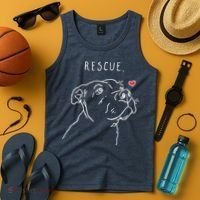 Rescue Dog Pitbull Drawing Rescue Mom Tank Top thumb 4