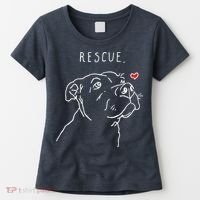 Rescue Dog Pitbull Drawing Rescue Mom Women's T-Shirt thumb 0