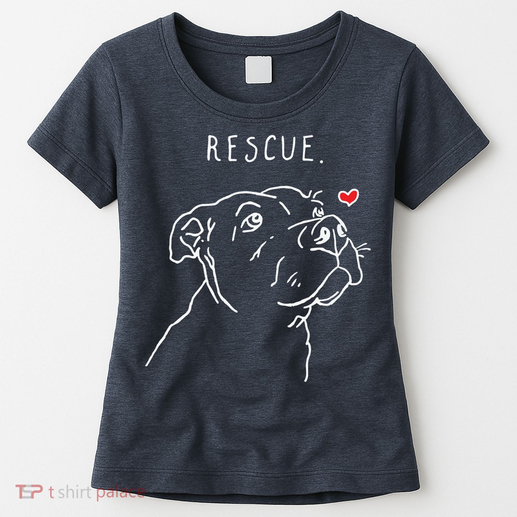 Rescue Dog Pitbull Drawing Rescue Mom Women's T-Shirt