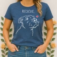 Rescue Dog Pitbull Drawing Rescue Mom Women's T-Shirt thumb 2