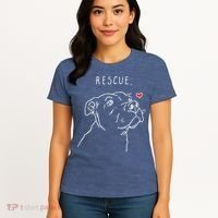 Rescue Dog Pitbull Drawing Rescue Mom Women's T-Shirt thumb 4