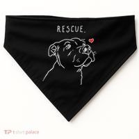 Rescue Dog, Pitbull Drawing, Rescue Mom, Adopt Don't Shop USA-Made Doggie Bandana thumb 0