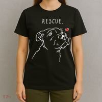 Rescue Dog, Pitbull Drawing, Rescue Mom, Adopt Don't Shop T-Shirt thumb 4