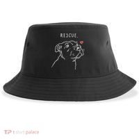 Rescue Dog, Pitbull Drawing, Rescue Mom, Adopt Don't Shop Sustainable Bucket Hat thumb 0
