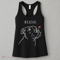 Rescue Dog, Pitbull Drawing, Rescue Mom, Adopt Don't Shop Women's Tank Top thumb 3
