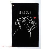 Rescue Dog, Pitbull Drawing, Rescue Mom, Adopt Don't Shop Golf Towel thumb 0