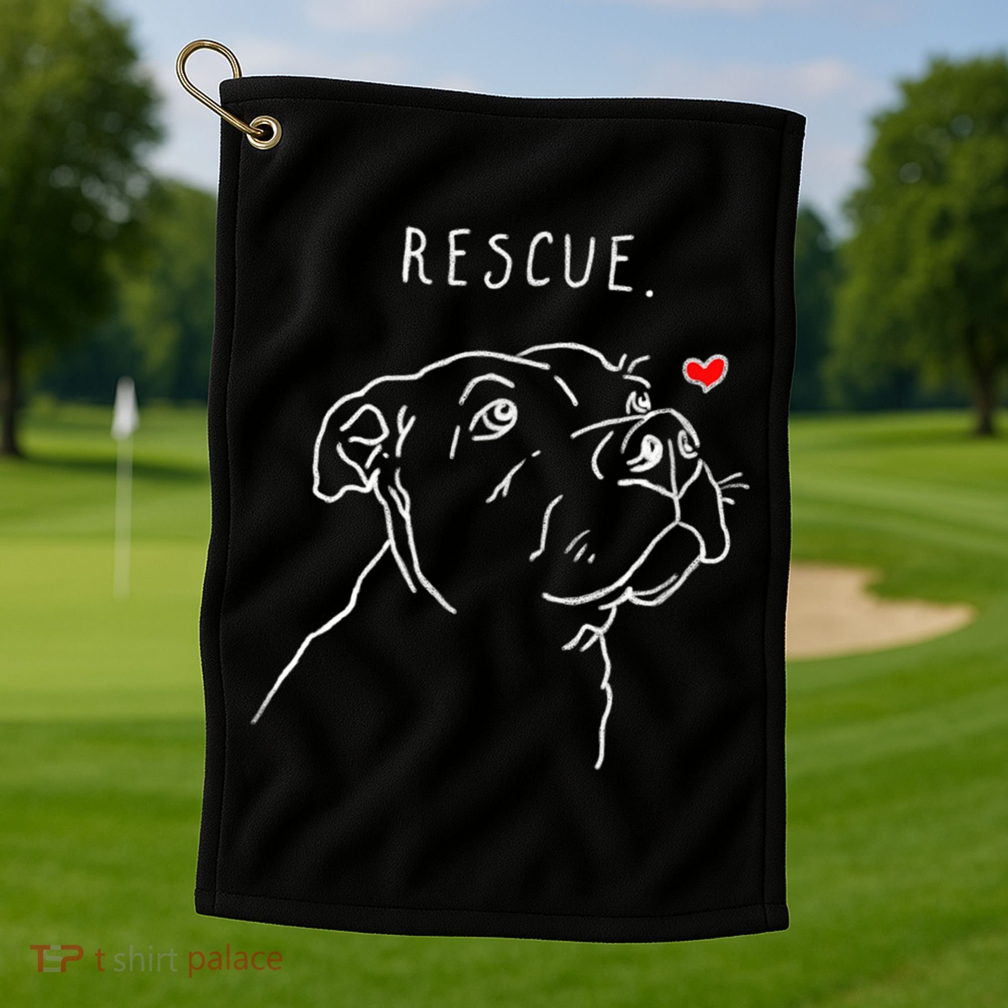 Rescue Dog, Pitbull Drawing, Rescue Mom, Adopt Don't Shop Golf Towel