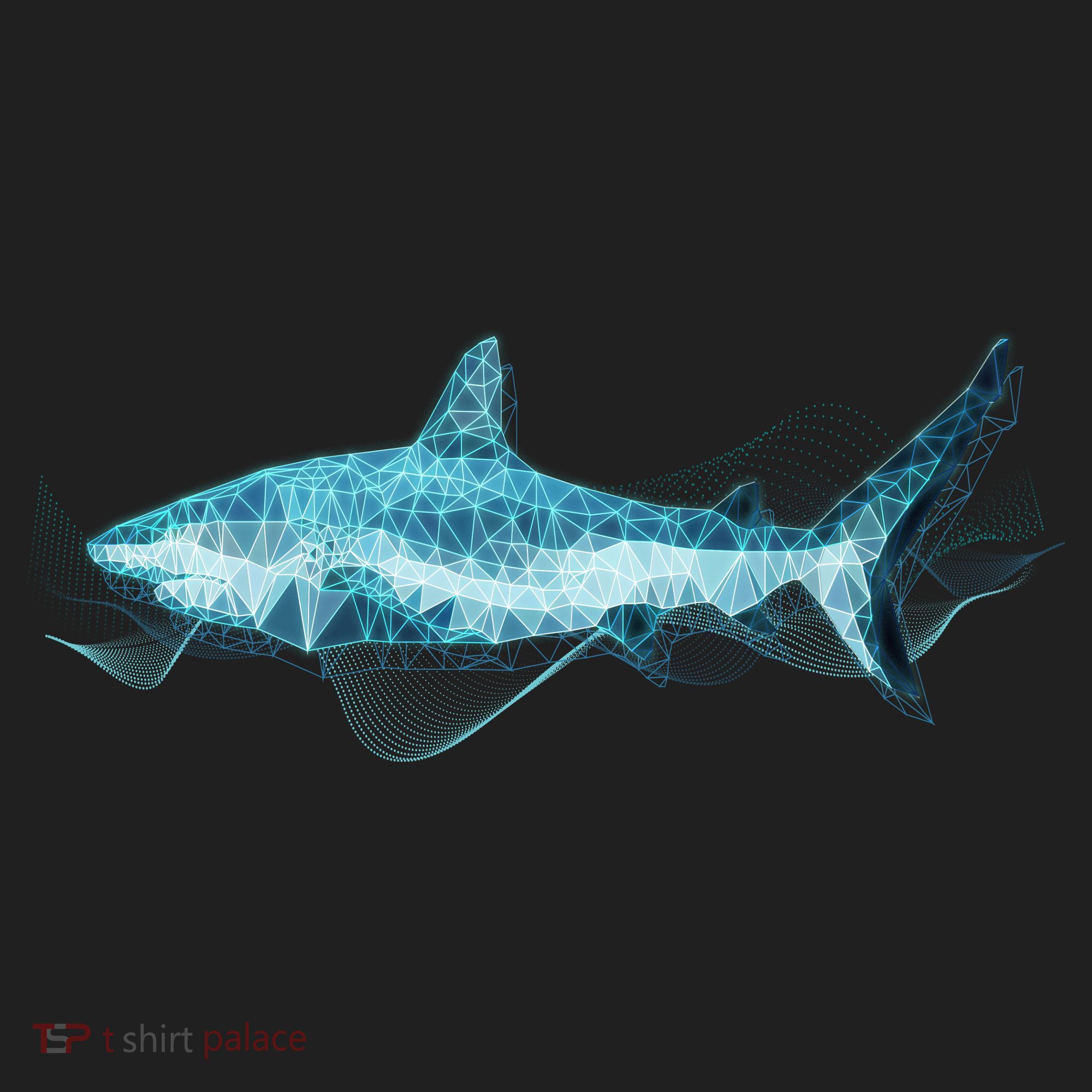 Retro Digital Polygon Shark Women's Sweatshirt