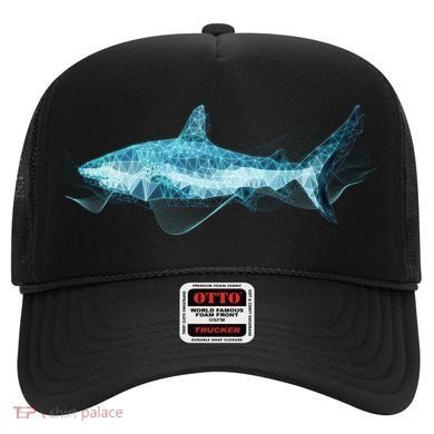 Retro Digital Polygon Shark Hat