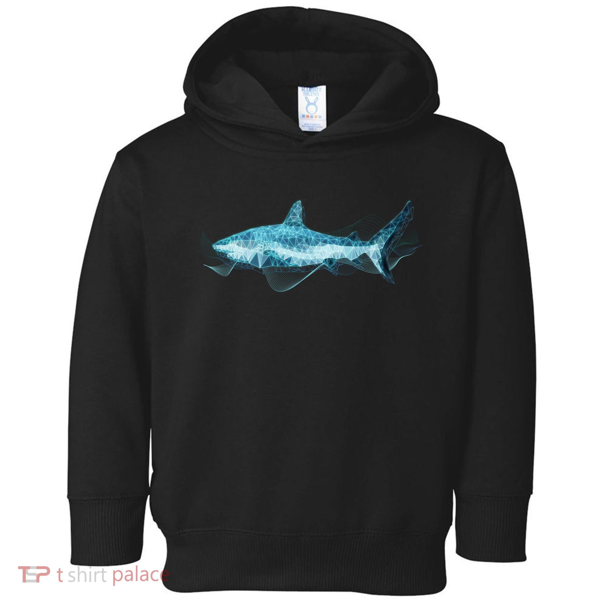 Retro Digital Polygon Shark Toddler Hoodie