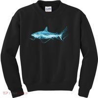 Retro Digital Polygon Shark Kids Sweatshirt thumb 0