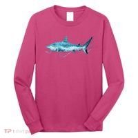 Retro Digital Polygon Shark Long Sleeve Shirt thumb 0