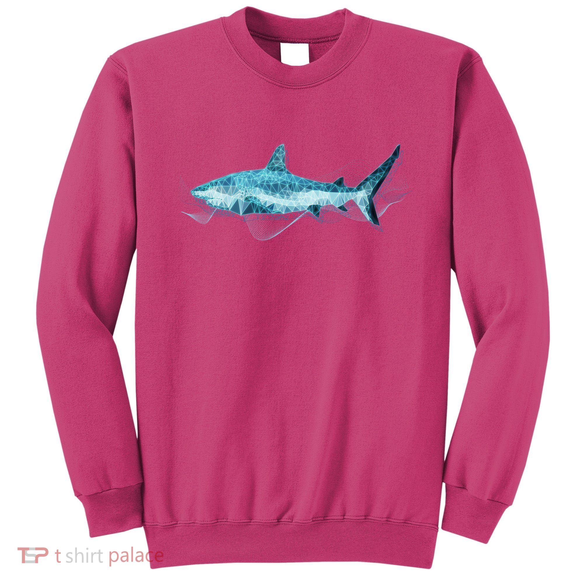 Retro Digital Polygon Shark Sweatshirt