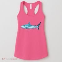 Retro Digital Polygon Shark Women's Tank Top thumb 0