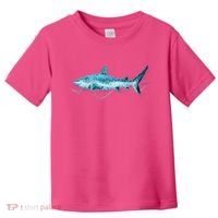Retro Digital Polygon Shark Toddler T-Shirt thumb 0