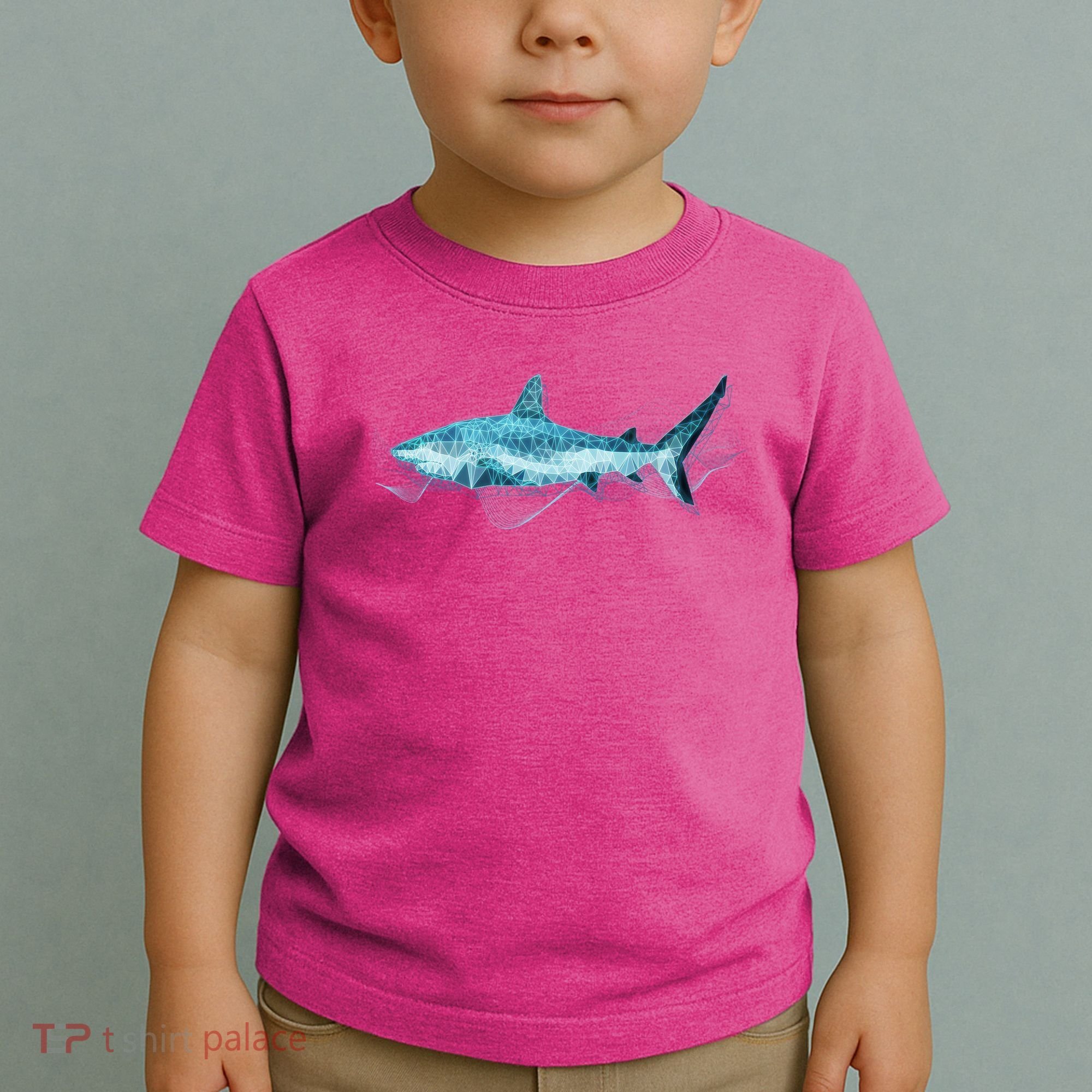 Retro Digital Polygon Shark Toddler T-Shirt