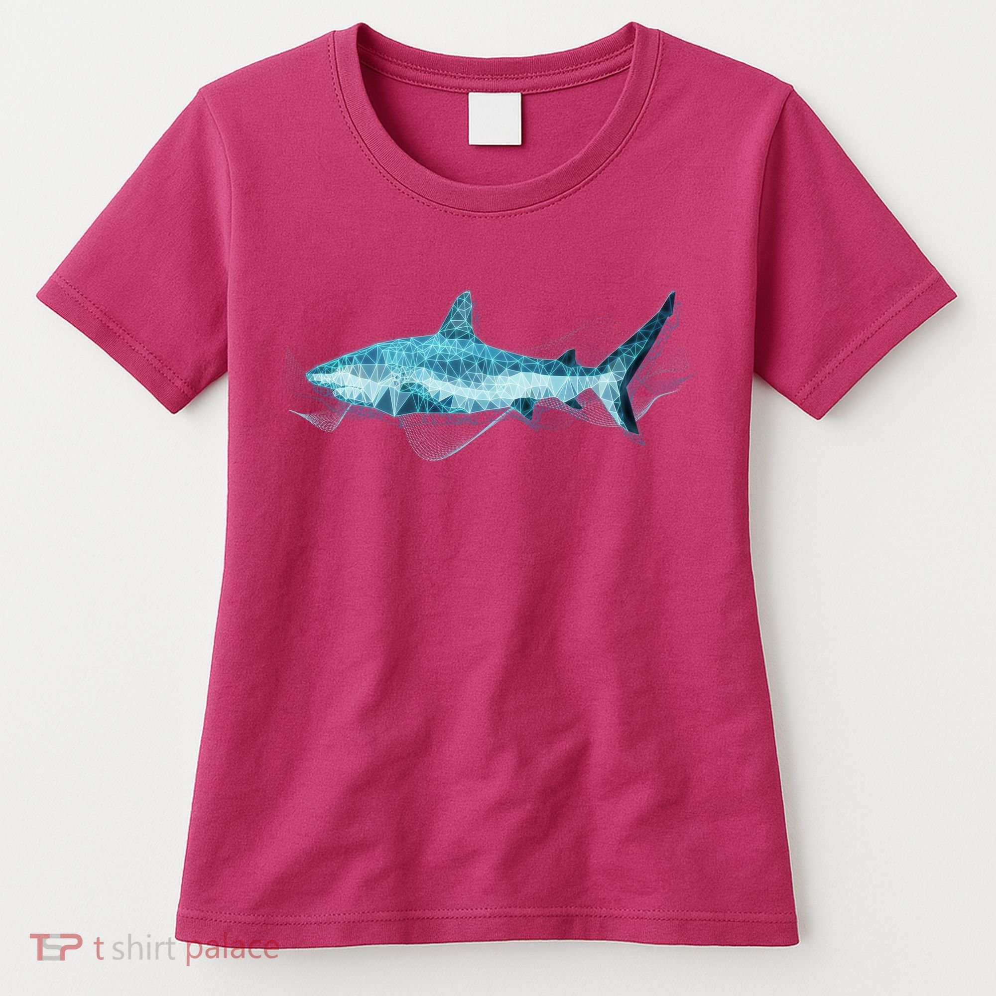 Retro Digital Polygon Shark Women's T-Shirt