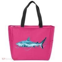 Retro Digital Polygon Shark Tote Bag thumb 0