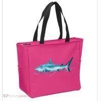 Retro Digital Polygon Shark Tote Bag thumb 2