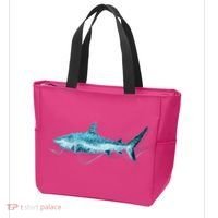 Retro Digital Polygon Shark Tote Bag thumb 3