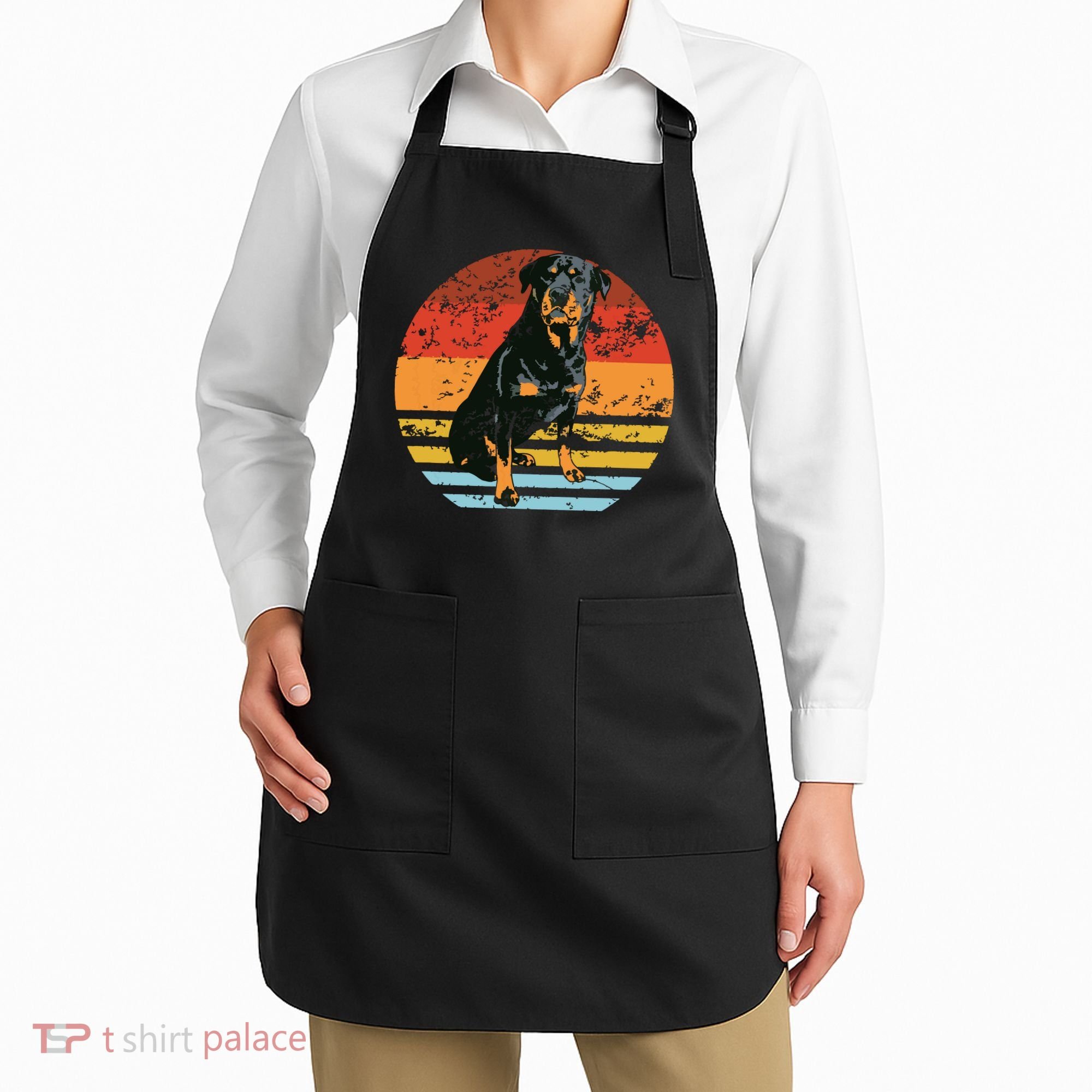 Rottweiler Dogs Retro Style Rottie Cool Cute Pet Doglover Apron