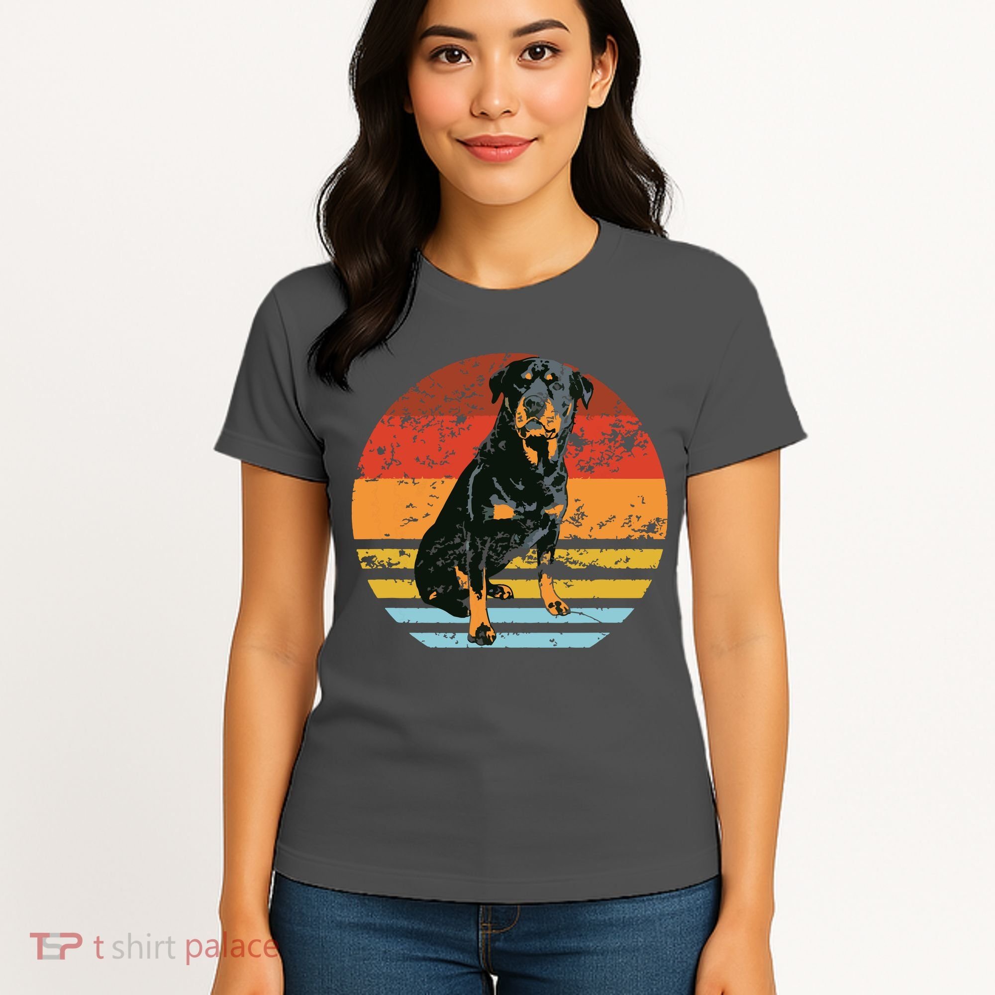 Rottweiler Dogs Retro Style Rottie Cool Cute Pet Doglover Women's T-Shirt