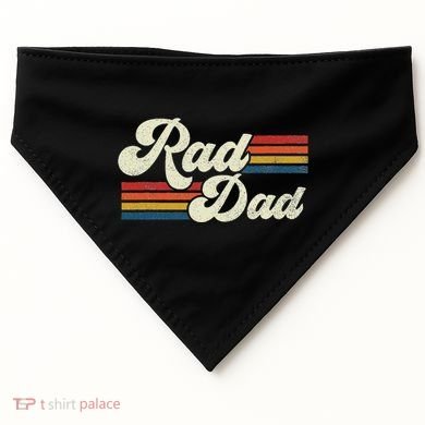 Rad Dad Retro Fathers Day Top USA-Made Doggie Bandana