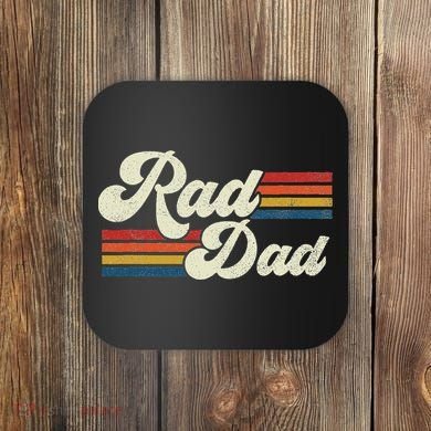 Rad Dad Retro Fathers Day Top Coaster