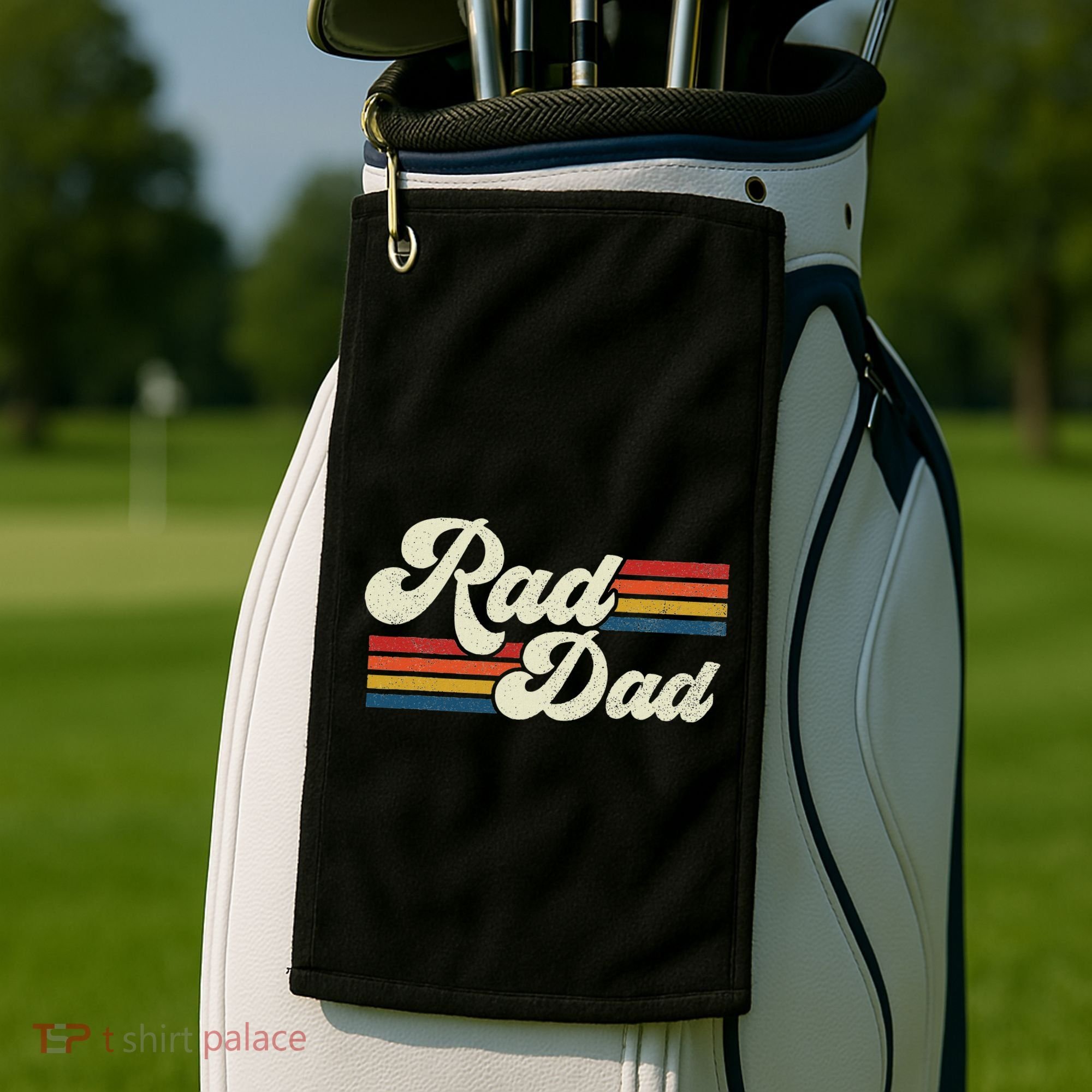 Rad Dad Retro Fathers Day Top Golf Towel