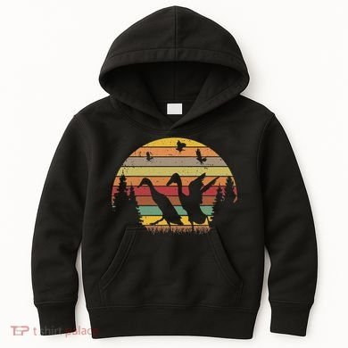 Running Duck Retro Runner Duck Vintage Kids Hoodie