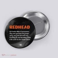Redhead Definition RedHaired Woman Redhead Red Hair Button thumb 0