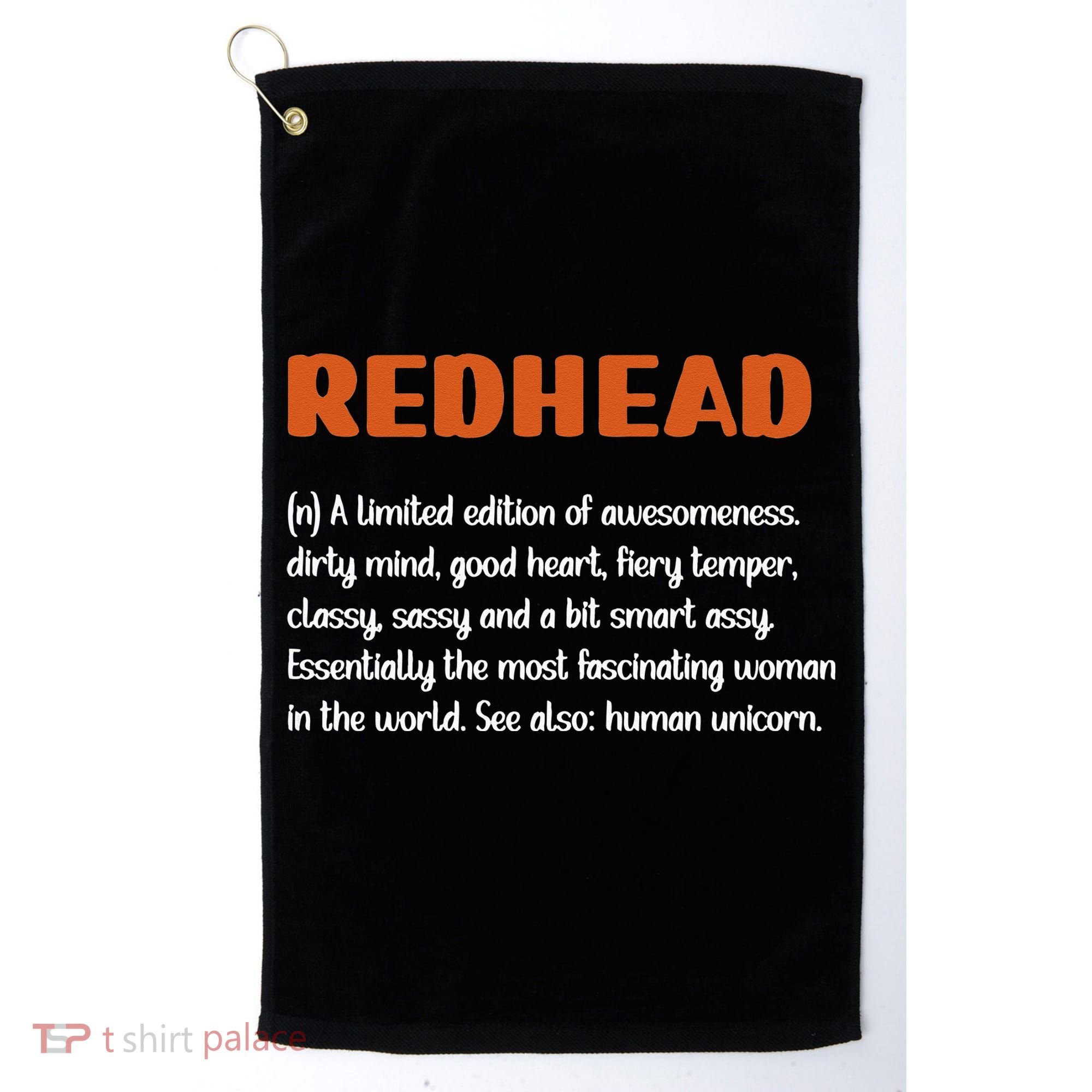 Redhead Definition RedHaired Woman Redhead Red Hair Golf Towel