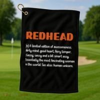 Redhead Definition RedHaired Woman Redhead Red Hair Golf Towel thumb 1