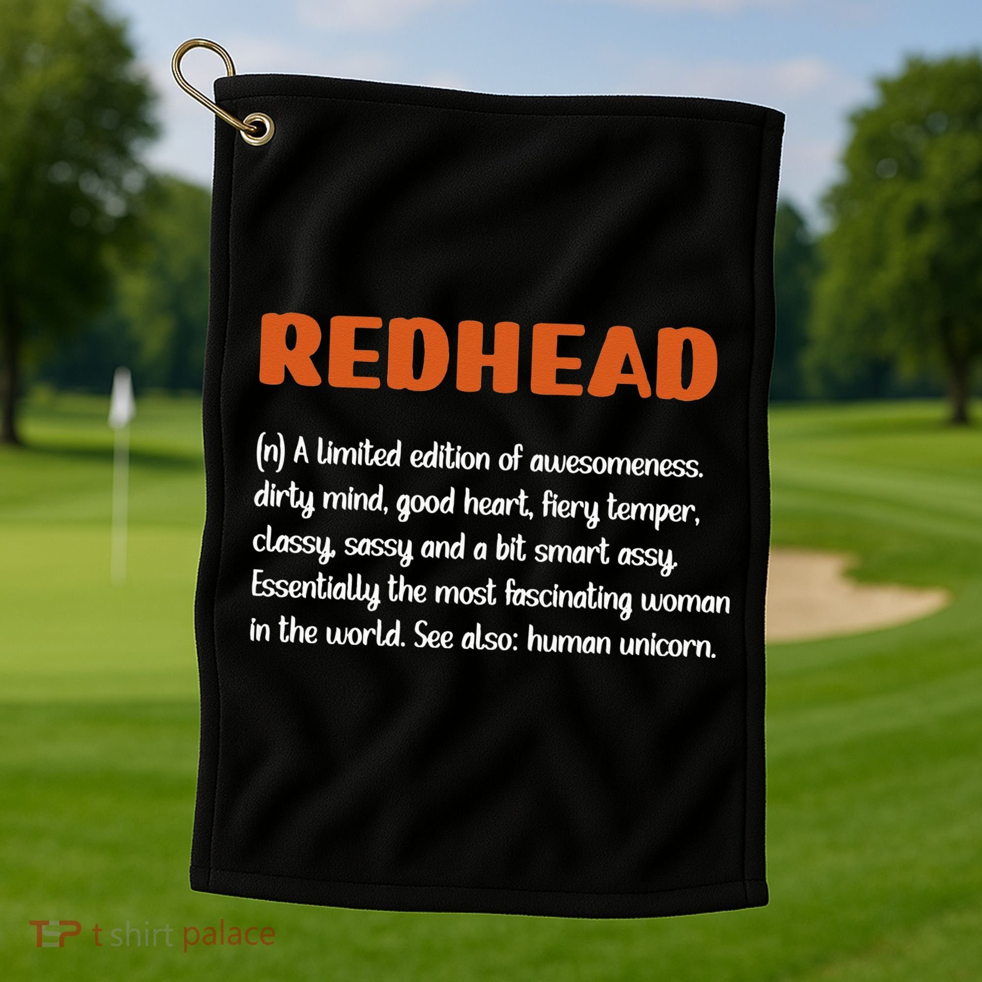 Redhead Definition RedHaired Woman Redhead Red Hair Golf Towel