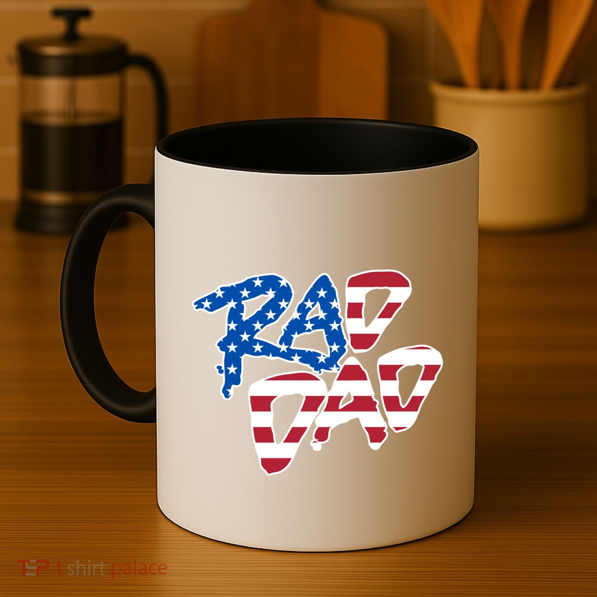 Rad Dad Retro 4th Of July Usa Flag Great Gift Coffee Mug