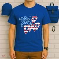 Rad Dad Retro 4th Of July Usa Flag Great Gift T-Shirt thumb 6