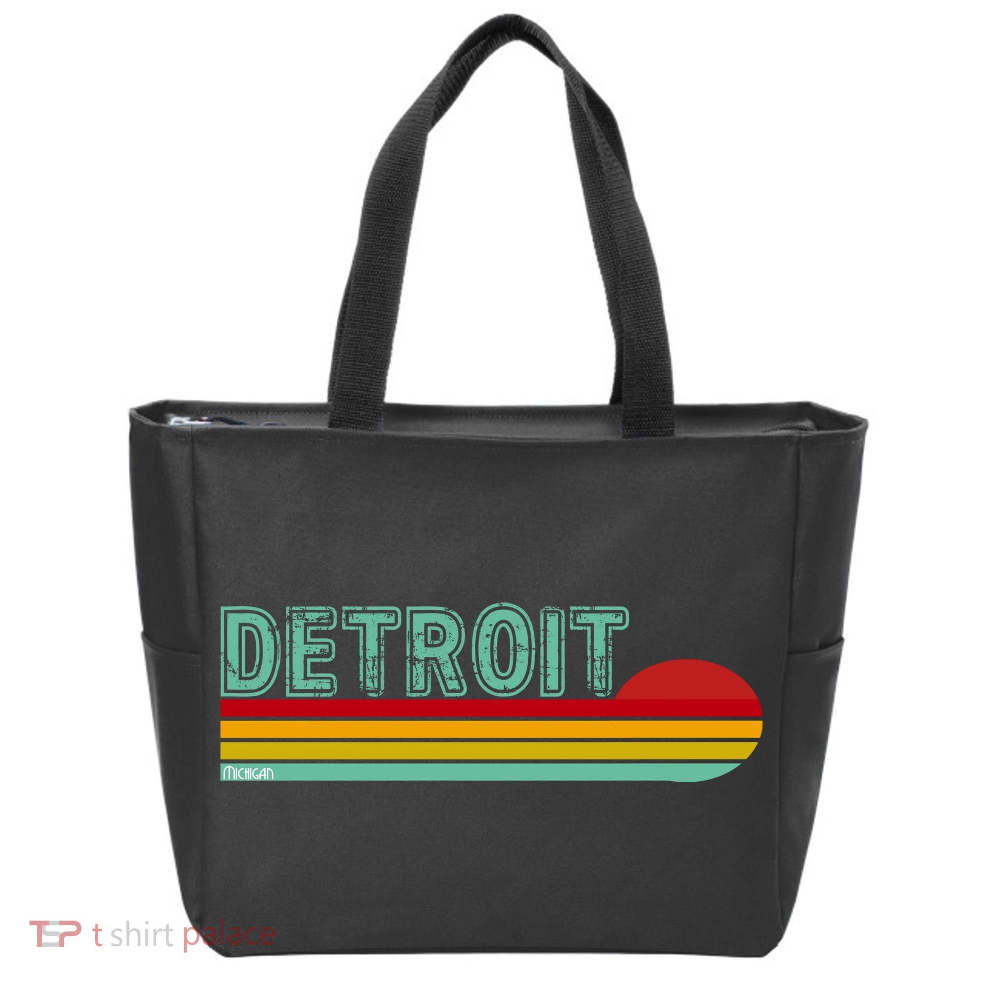 Retro Detroit Sunset Logo Tote Bag