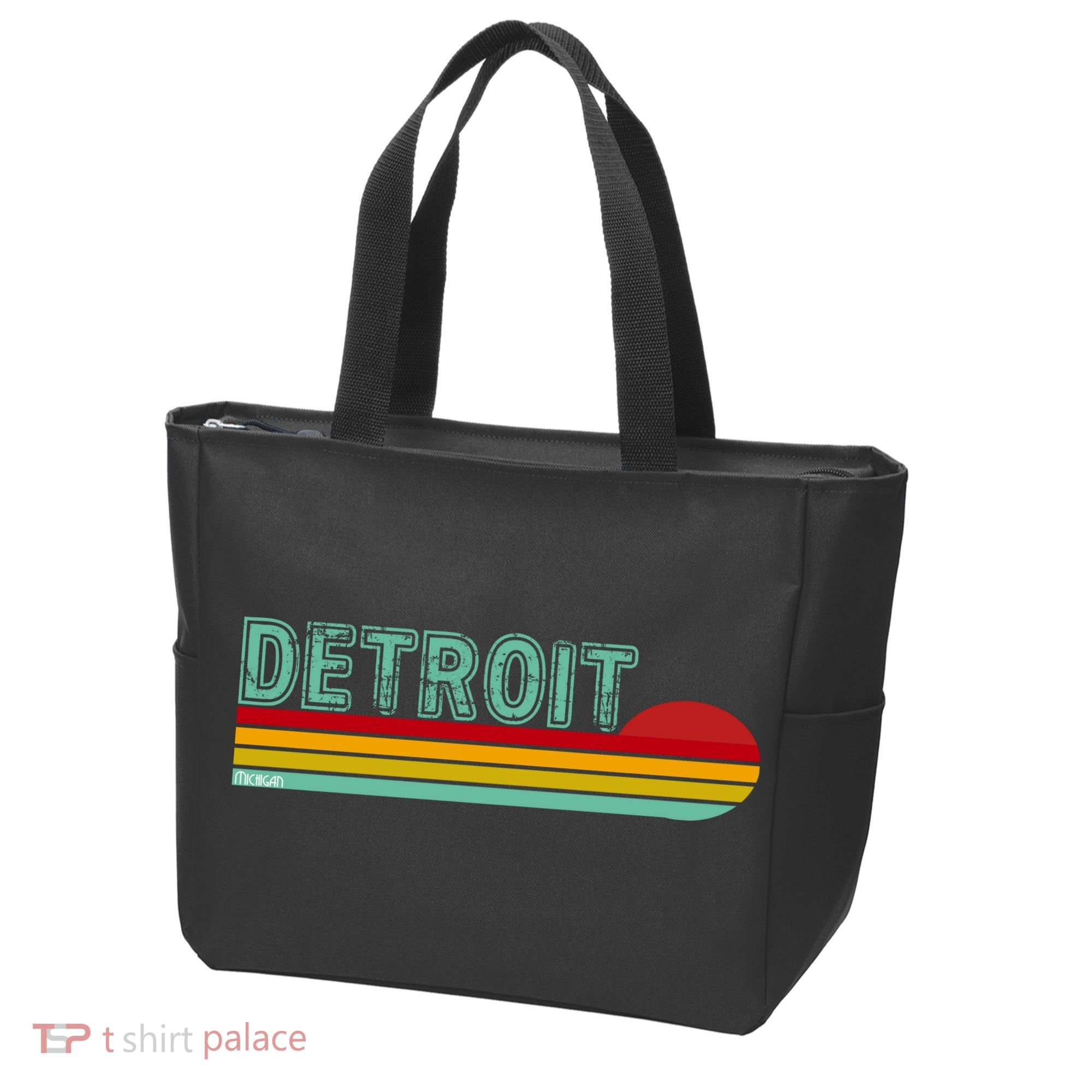 Retro Detroit Sunset Logo Tote Bag