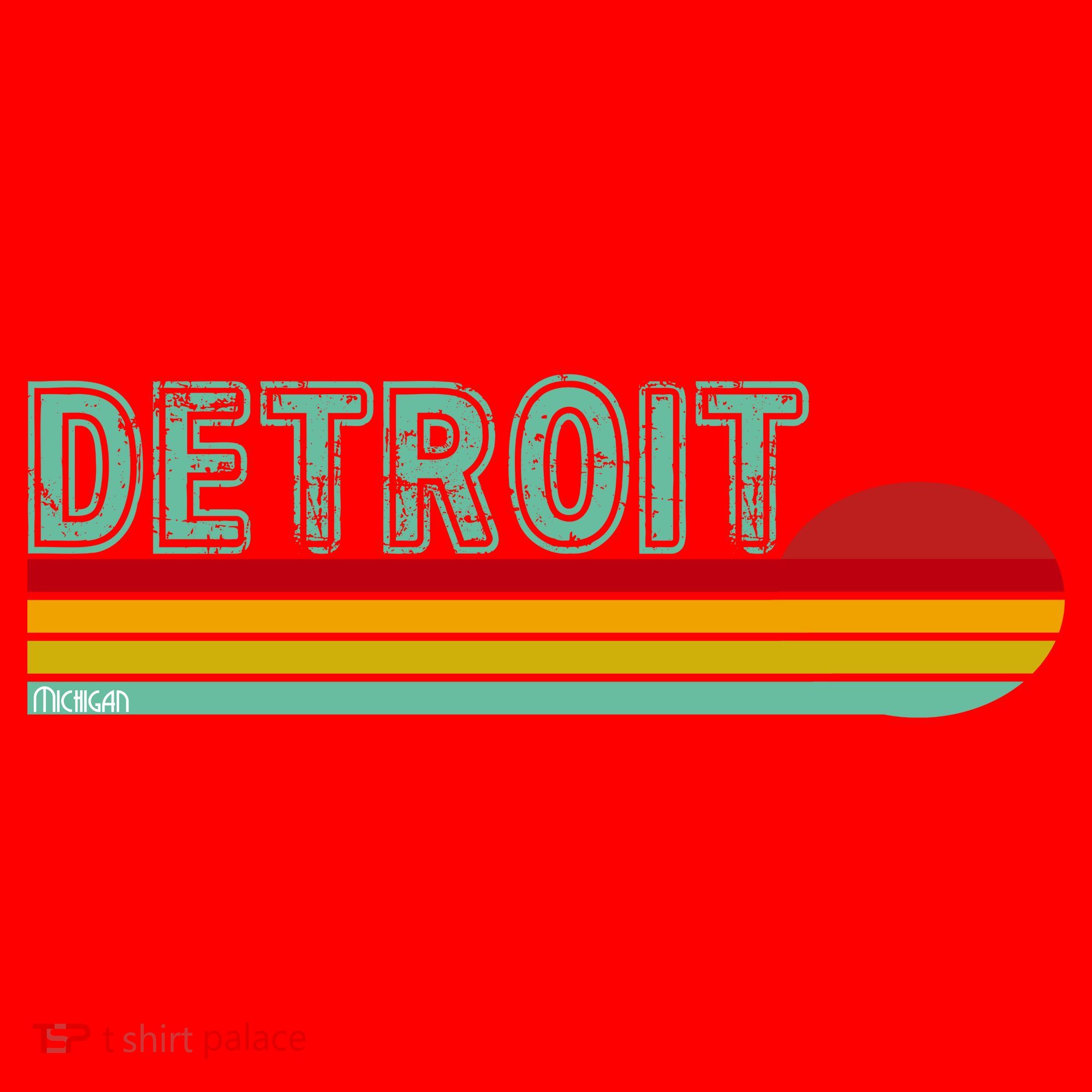 Retro Detroit Sunset Logo Santa Hat
