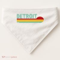 Retro Detroit Sunset Logo USA-Made Doggie Bandana thumb 0