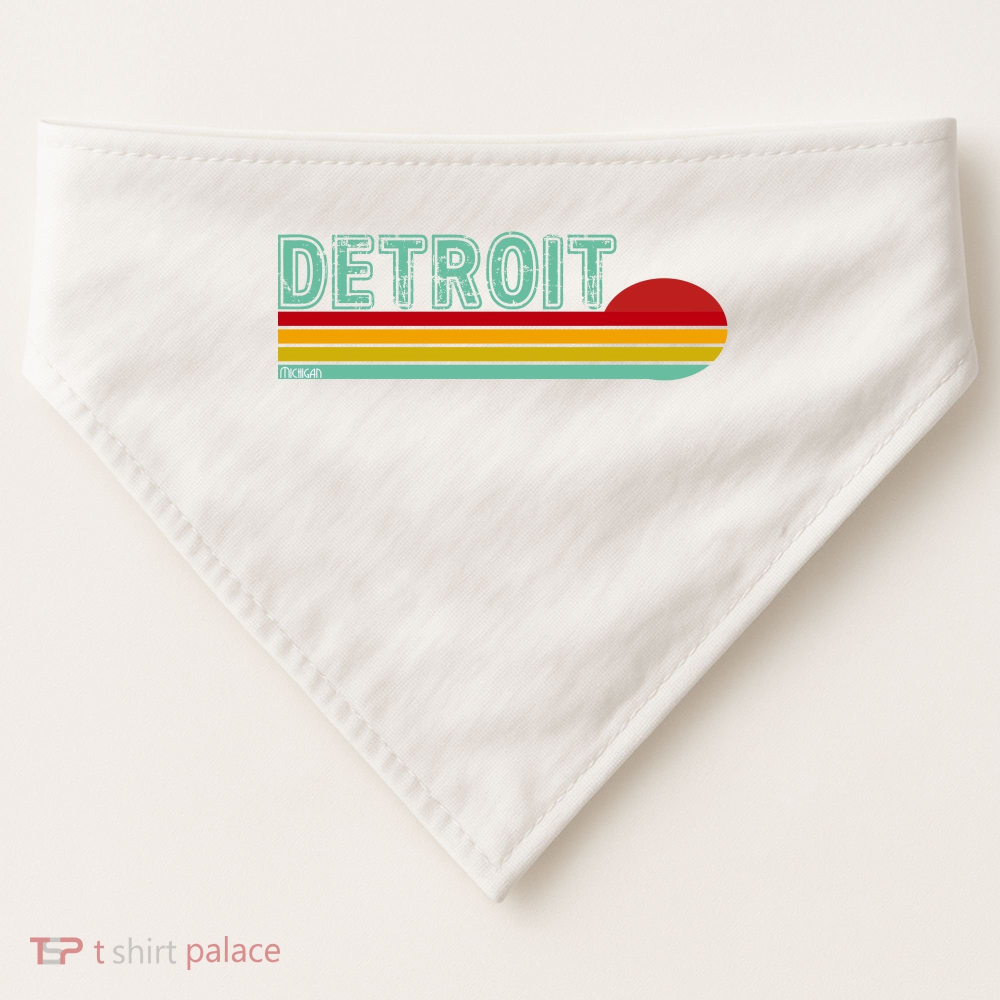 Retro Detroit Sunset Logo USA-Made Doggie Bandana