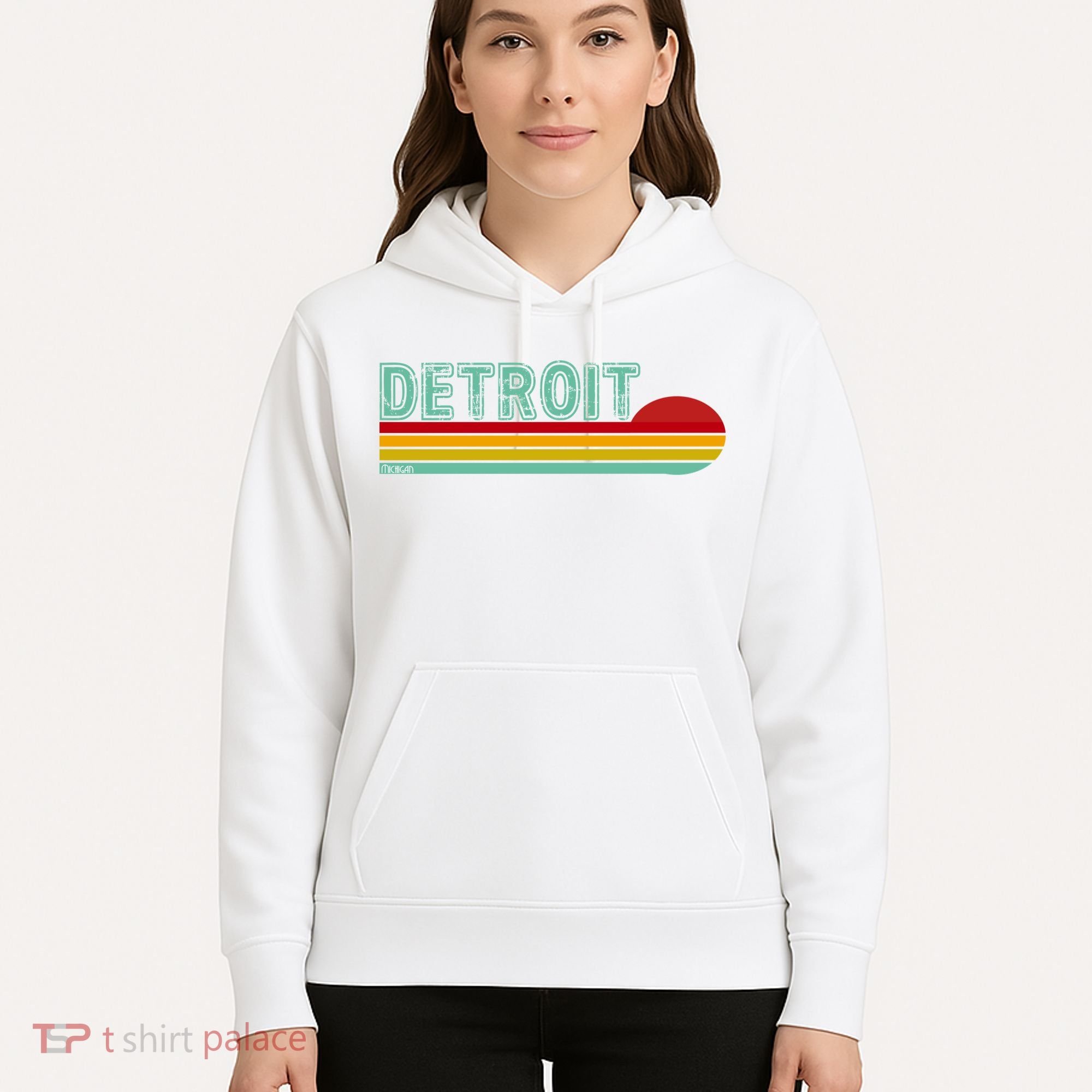 Retro Detroit Sunset Logo Hoodie