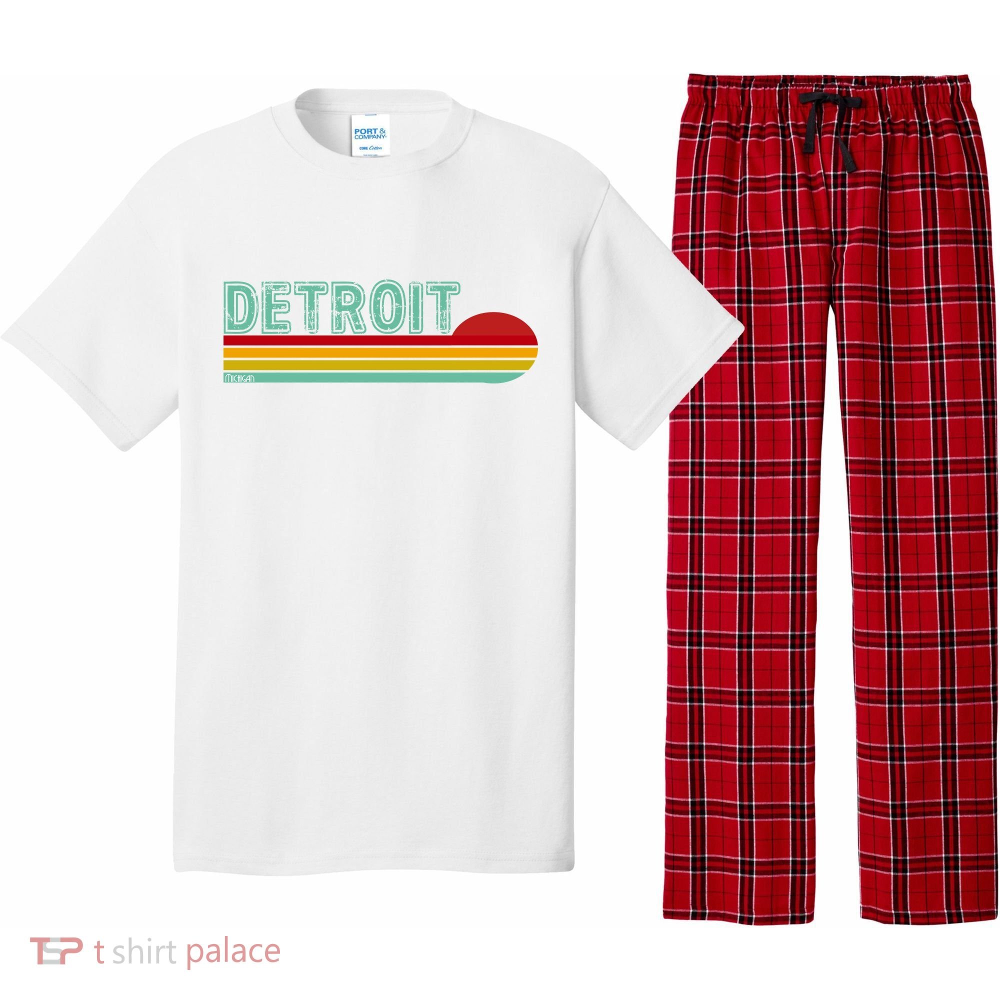 Retro Detroit Sunset Logo Pajama Set
